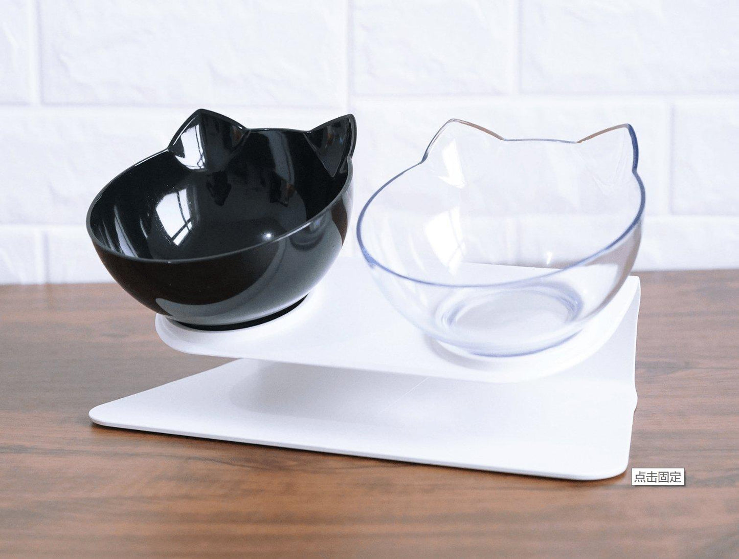 Deluxe Pet Dining Experience: Elegant Inclined Food Cat Bowl With Transparent Design-9