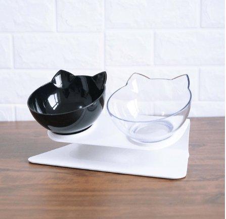 Deluxe Pet Dining Experience: Elegant Inclined Food Cat Bowl With Transparent Design-18