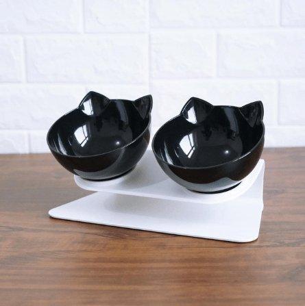 Deluxe Pet Dining Experience: Elegant Inclined Food Cat Bowl With Transparent Design-17