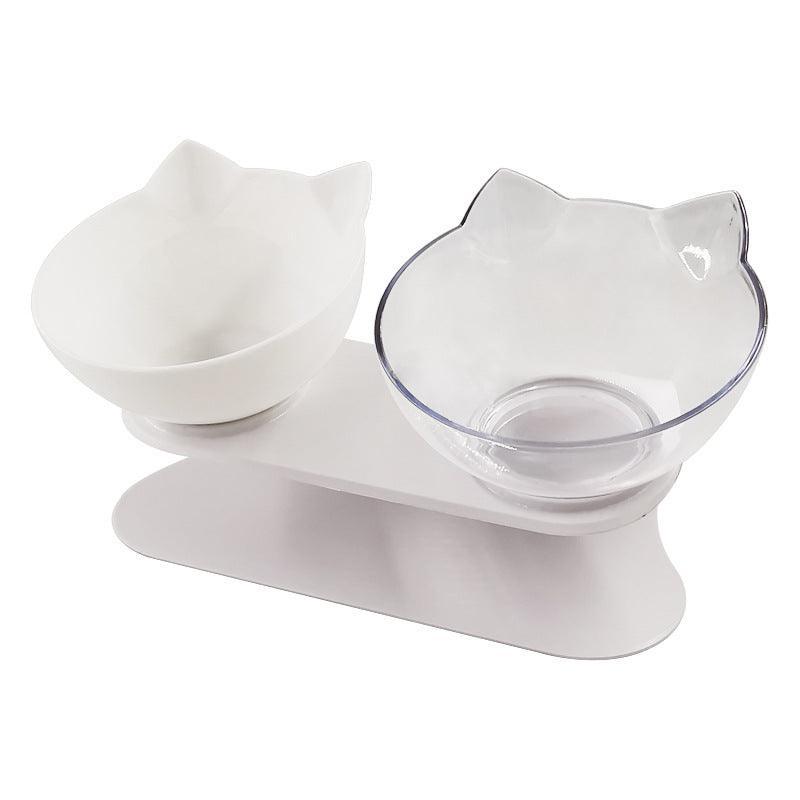 Deluxe Pet Dining Experience: Elegant Inclined Food Cat Bowl With Transparent Design-14